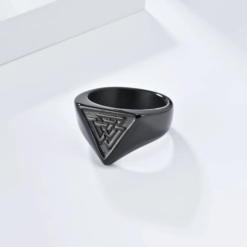 Bague Valknut Odin pour homme en acier sculpté au style viking rétro