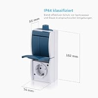 Busch-Jaeger 2601/5/20EW-53-503 Kombination SCHUKO® Steckdose, mit Wippschalter Serienschaltung (Thermoplast) Grau ocean® (IP 44) 2CKA001684A0324 – Ansicht 5