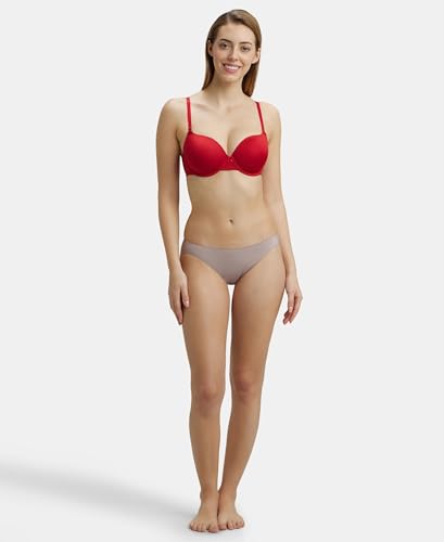 Image of Jockey UL60 Women's Under-Wired Padded Micro Touch Nylon Elastane Stretch Medium Coverage T-Shirt Bra with Detachable Straps