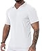 Vuiosrx Men's Collared Muscle Polo Shirts Slim Fit Short Sleeve V Neck T Shirts Men Zipper Ribbed Golf Shirt Casual Stylish
