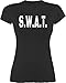 Karneval & Fasching Kostüm Outfit - S.W.A.T. Karneval Kostüm - L - Schwarz - swat Tshirt - L191 - Tailliertes Tshirt für Damen und Frauen T-Shirt