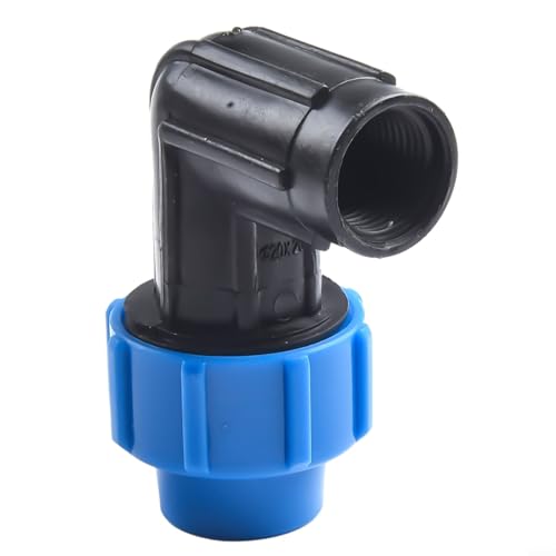 Codo flexible de 90 grados con rosca hembra para suministro de agua de tubería de PE (20 mm x 1/2 pulgadas)
