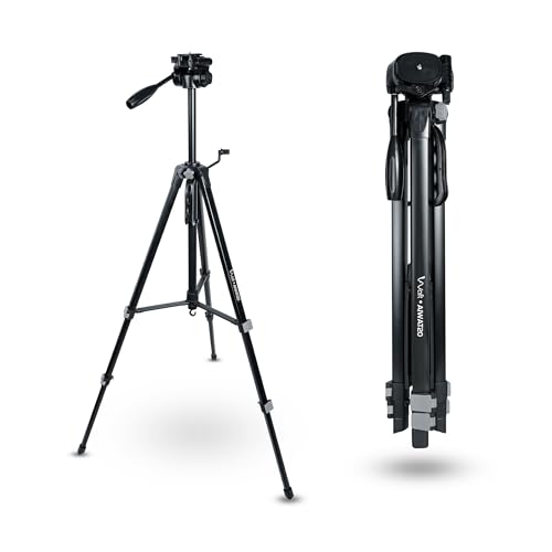 Image of AIWT20 6 Feet Heavy-Duty Camera Tripod Stand for Mobile & DSLR | Professional Photography & Video Recording | Universal Phone Mount | 360 Pan Head | Strong Aluminum Build | 6kg Load