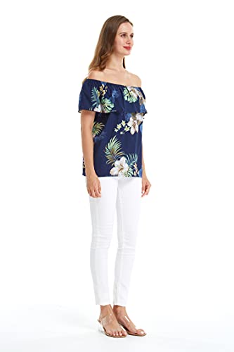 Image of Matchable Family Hawaiian Luau Men Women Girl Boy Clothes in Pineapple Garden Navy
