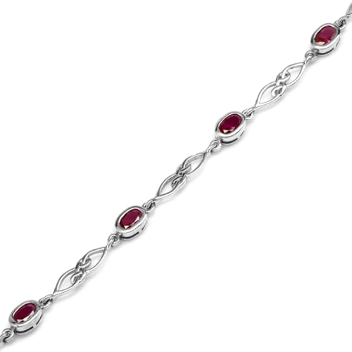 Image of Silvershake Birthstone Gemstones White Gold Plated or Yellow Gold Plated 925 Sterling Silver Scroll /Filigree Celtic Knot Weave 7.25 to 8.75 Inch with Adjustable Extension Bracelet Jewelry for Women
