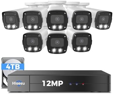 Amazon.com: Hiseeu 12MP PoE Security Camera System, 8 Pcs 12MP Security ...