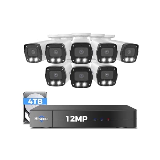 Hiseeu 12MP PoE Security Camera System, 8 Pcs PoE Cameras
