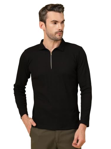 Image of Rigo Printed Casual T-Shirts for Men | Waffle Knit Solid T-Shirt for Men | Full Sleeves T-Shirts for Men