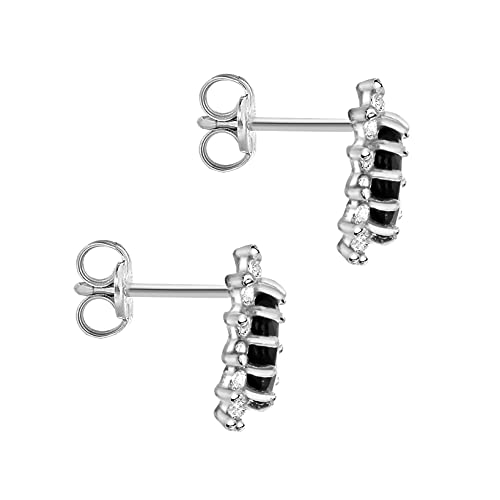 Boucles d'oreilles saphir noir CZ or jaune 9 ct 10 mm - 3
