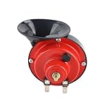 Cocoarm Kit de Klaxons de Train Forts 300 DB, Klaxon d'escargot électrique à Air étanche pour Voiture Camion Moto – Son Cristallin avec Installation Facile (Noir rouge)