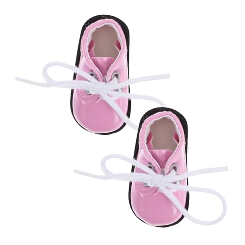 CLISPEED Zapatos Miniatura para Muñecas de Algodón Zapatos Decorativos Vintage para Muñecas Niñas Modelo Miniatura Rosa