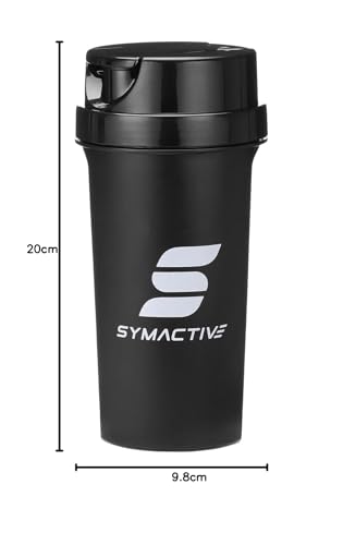 Amazon Brand - Symactive Leakproof Unbreakable Sports Shaker Bottle with Strainer, Anti Odour Large Spout & Flip Lid, BPA-Free (Color: Black, 700 ml),Plastic - Image 8 thumbnail