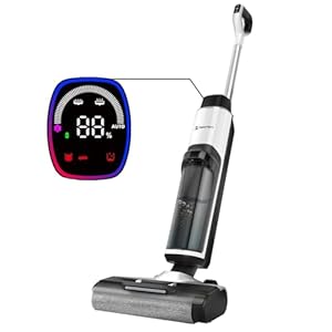 Hearten Nass Trockensauger Akku, Tiefenreinigungswasser Durch Elektrolyse Erzeugen, Sprachansage, Staubsauger mit Wischfunktion, Selbstreinigung, LED-Display, für Harte Boden, Tierhaare