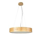 licht-erlebnisse lampada a sospensione grande arbaro legno rovere vetro 3 luci Ø47cm lampada a sospensione moderna rotonda tavolo da pranzo cucina