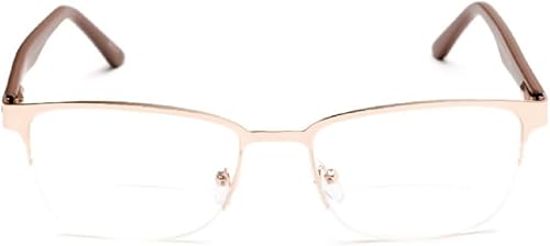 Miniatura 2 de The Astute - Gafas de lectura bifocales rectangulares de metal, unisex, para hombres y mujeres
