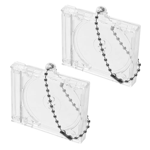 SOESFOUFU Porte-clés en Acrylique Mini CD 2pcs, Résistant aux Chocs et Portable, Accessoire Décoratif pour Cercles de Fans, Étui Album Souvenir Compact