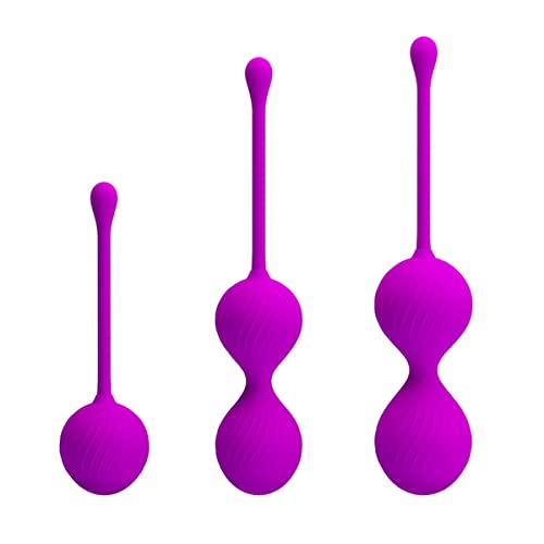 Boules de Kegel Pretty Love kit d'entraînement rose foncé 12 à 17.6 cm