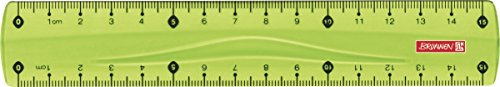 Brunnen 104971552 Lineal (für Schule und Büro Colour code 15 cm mit Griffmulde für Links- und Rechthänder) grün/kiwi