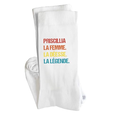 Photo de Planetee Chaussettes Priscillia la Déesse la Légende vintage Taille 36-40 – Femme Drôles et Insolites – Cadeau Original et Humour – Anniversaire, Noël, Fête des Mères