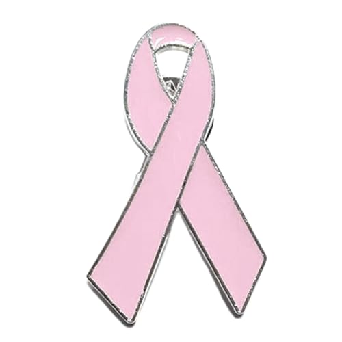 Broche de lazo para cáncer de mama en aleación esmaltada con cierre seguro de solapa