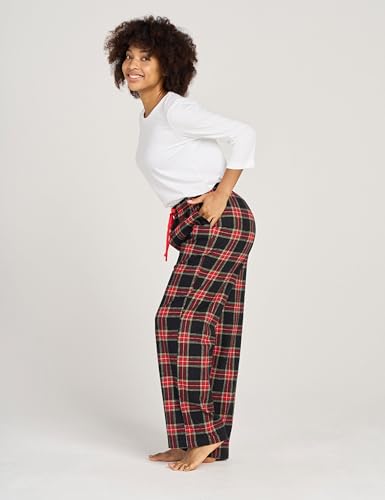 Image of LAPASA Women's Flannel Pajama Pants with Pockets & Drawstring L74 | Comfy flannel lounge sleep PJ pants with cozy warmth and soft comfort, perfect for relaxing, sleeping, and home wear.