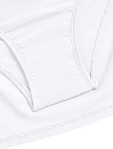 ZAFUL Womens Swim Skirt Twist Bathing Suit Skirt with Build-in Brief Mid Rise Swimsuit Bottom Skort White M4