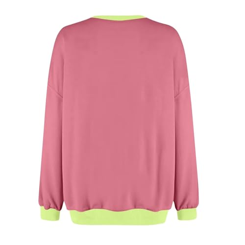 Teen Girls Oversized Pullover Sweatshirt Kids Long Sleeve Casual Shirts Aesthetic Color Block Soft Comfy Fall Trendy Clothes3