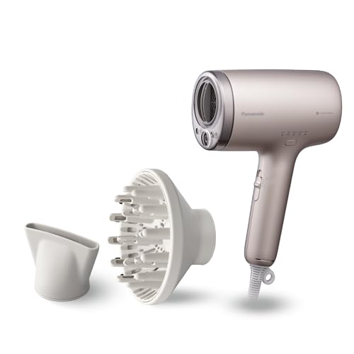 Panasonic EH-NA9N-E825 Asciugacapelli Nanoe e Ioni Minerali, Anti-Danneggiamento, Asciugatura Rapida, Rilevamento Intelligente,Modalità Cuoio Capelluto e Pelle, Beccuccio Concentratore, 1600W, Greige
