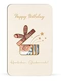 ARTREE Geldgeschenk Geburtstag aus Holz – Originelle Geldkarte Geburtstag | Geld & Gutschein stilvoll verschenken, Holzkarte mit Herzlichen Glückwunsch