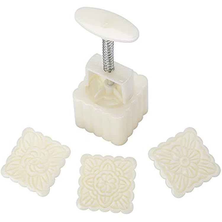 Mid-Autumn Festival Hand-Pressure Moon Cake Mould With 12 Pcs Mode Pattern For 4 Sets
