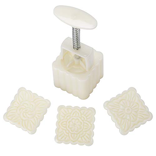 Mid-Autumn Festival Hand-Pressure Moon Cake Mould With 12 Pcs Mode Pattern For 4 Sets #TOP5