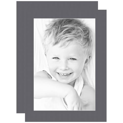 12x18 Granite/Mountain Grey Custom Mat for Picture Frame with 8x14 Opening Size (Mat Only, Frame NOT Included) - 2 Pack