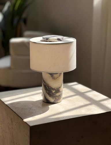 BSOD Marble Lamp, Stone Table Lamps Rechargeable Modern Decorative Touch Dimmable Cordless Luxury Design Bedside Lamp for Home Decor, Bedroom, Living Room & Office (Rechargeable Calacatta Viola Lamp) - image 5