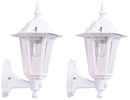 Image of Maxsa Innovations Motion-Activated Battery-Powered Outdoor Wall Light (White, 2 Pack)