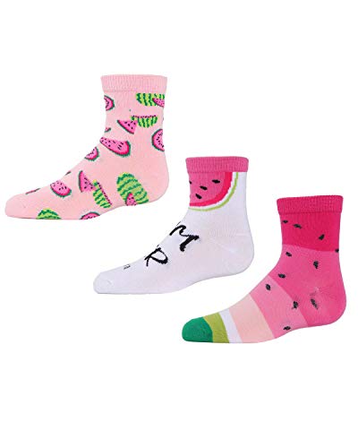 MeMoi Watermelon Ankle Socks 3-Pack Assorted C 9-11