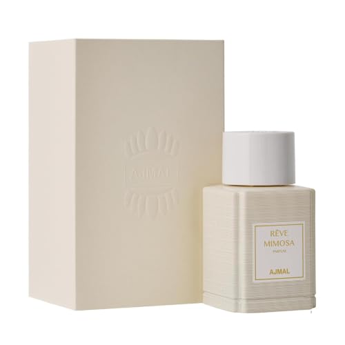Image of Ajmal Oud Marquis Reve Mimosa Eau de Parfum for Women, 3.4 fl oz | Dreamy mimosa-floral women's EDP by Ajmal. Feminine, luminous, long-lasting. Crafted in Dubai, made in France.