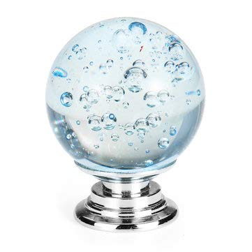 Tutoy Crystal Glass Door Handles Pulls Knobs Zinc Alloy For Cupboard Wardrobe Drawer - Light Blue