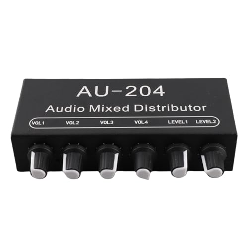Caja divisora de audio estéreo Sorandy minipreamplificador con 4 salidas de auriculares 6