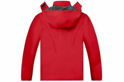 Image of Mens Rain Jacket Waterproof with Hooded Hiking Coat Lightweight Windbreaker | Windproof Mountain Jacket,Multi Zip Pockets Windbreaker,Work,Breathable,Fishing,Active Performance Shell Jackets,Outer Layer