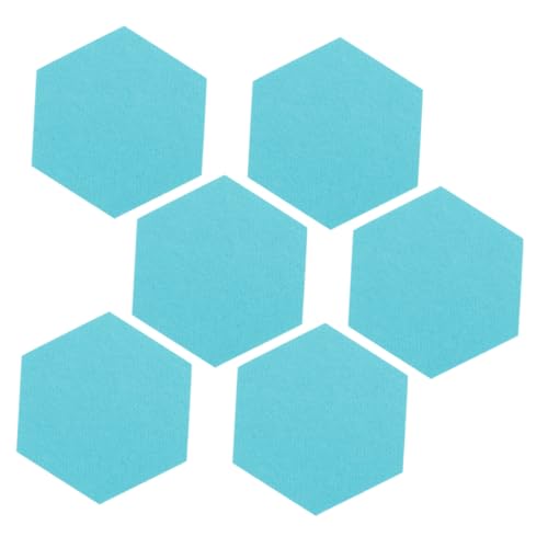 Angoily 6PCS Hexagon Felt Bulletin Board Tiles Decorative Sound Insulation Board for Home and Office Easy Installation Wall Decor