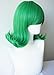Short Green wig for women Green wavy green wig women costume synthetic wig 14inches for tatsumaki costume wig for women (3325-1)