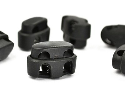 Cosmos (Leaf) 6 PCS Leaf Pattern Black Double Cord Stops Sliding Shoelace Lock Replacements for Triathlon + Free Cosmos Cable Tie