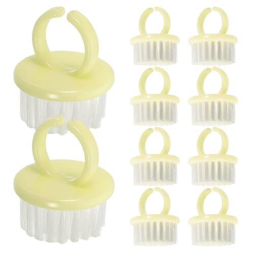 OSOLADY Lot de 10 brosses à ongles pour le nettoyage des ongles des mains et pieds - Brosse à en forme d'anneau avec poignée ergonomique - Outil de nettoyage - Usage professionnel en salon