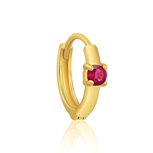 MAX + STONE Natural Ruby 14K Gold Huggie
