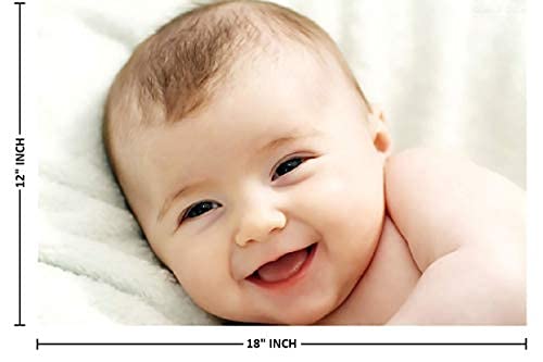 MANIAL Baby Poster - Smiling Baby Poster - Poster for Pregnant Women - HD Baby Wall Poster for Room Decor (300GSM Thick Paper, 12x18-Inch, Multicolour)