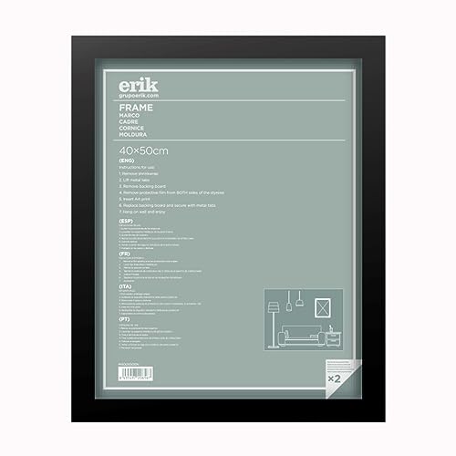 Grupo Erik - Cadre 40x50 cm - Noir, Cadre Poster, Prints, Affiche, Tableau Décoration Murale
