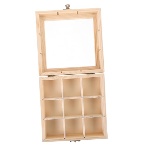 INOOMP Boîte De Rangement Sachets De Thé Organisateur Multi-compartiments En Bois Naturel, Porte-sachets Café Et Bonbons, Rangement La Cuisine Bureau Salon, Compartimentée Pratique 9 Cases