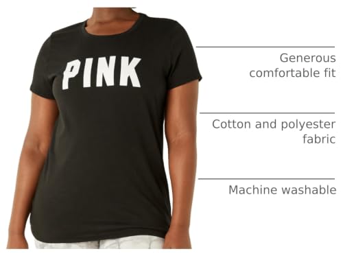 Victoria's Secret Women's Short Sleeve T-Shirt, Women T Shirt, Logo Black, XS - image 4