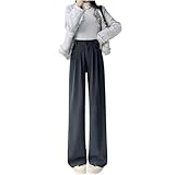 [Miflaier] フ裏起毛 レディース ワイドパンツ 秋冬シーズン 防寒 高腰デザイン ストレッチ素材 オフィスカジュアル対応 和モダン スーツリパンツ 小さいサイズ 洗える 日本向けOEM