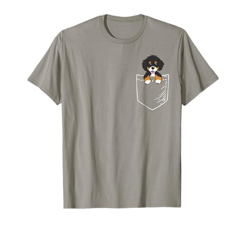 Mens Womens Kids Funny Cute Pocket Bernedoodle Dog Lover T-Shirt